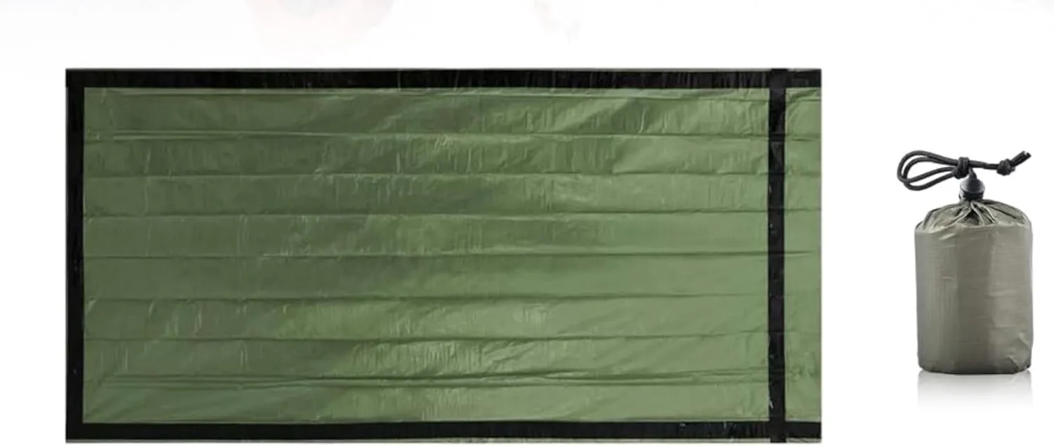 Emergency Survival Sleeping Bag，Tiny Portable Thermal Waterproof Bivy Sack Blanket,Survival Sleeping Bag，Waterproof Thermal Bivy Sack for Outdoor