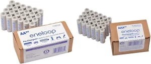 Eneloop Panasonic BK-4MCA24/CA AAA 2100 Cycle Ni-MH Pre-Charged Rechargeable Batteries 24 Pack & Panasonic BK-3MCA24/CA AA 2100 Cycle Ni-MH Pre-Charged Rechargeable Batteries 24 Pack