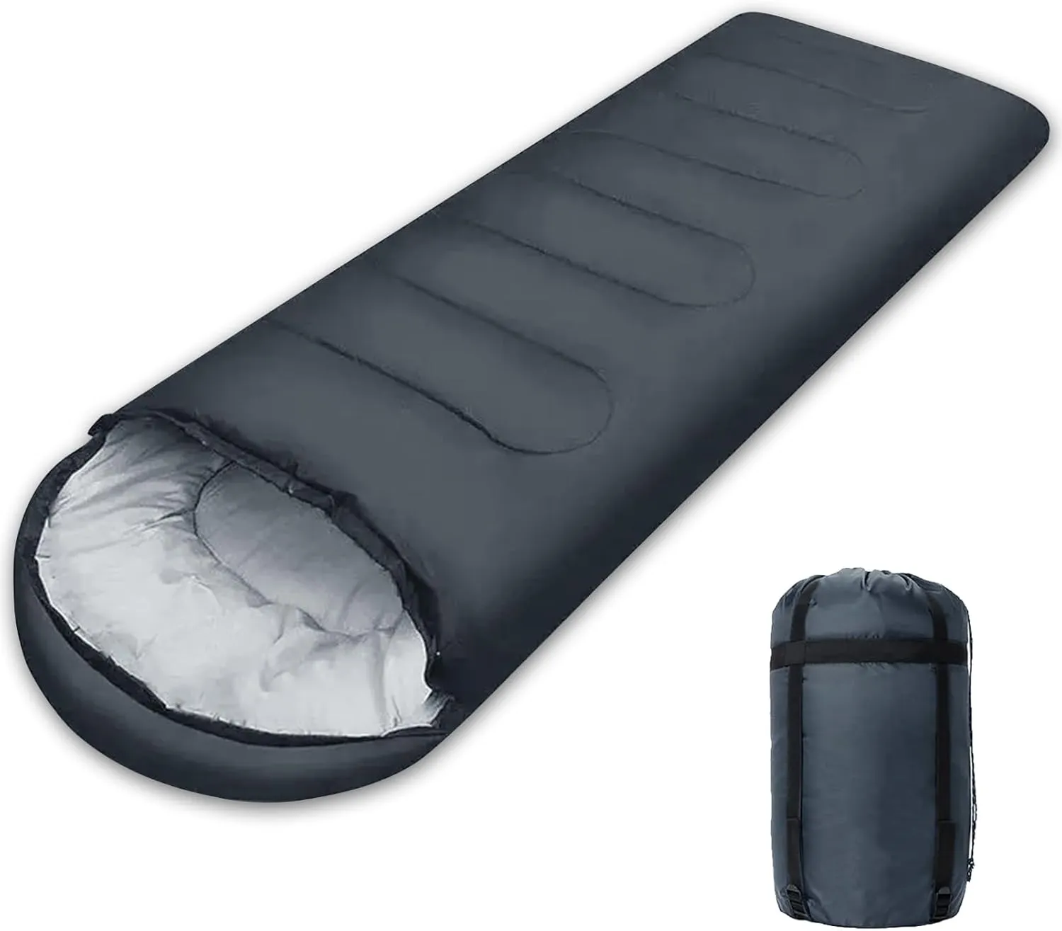 Envelope Camping Sleeping Bag 3 Seasons Warm & Cool Weather, Lightweight, Waterproof, Portable for Adults & Kids - Camping Gear Equipment Hiking Travel, Indoors and Outdoors
