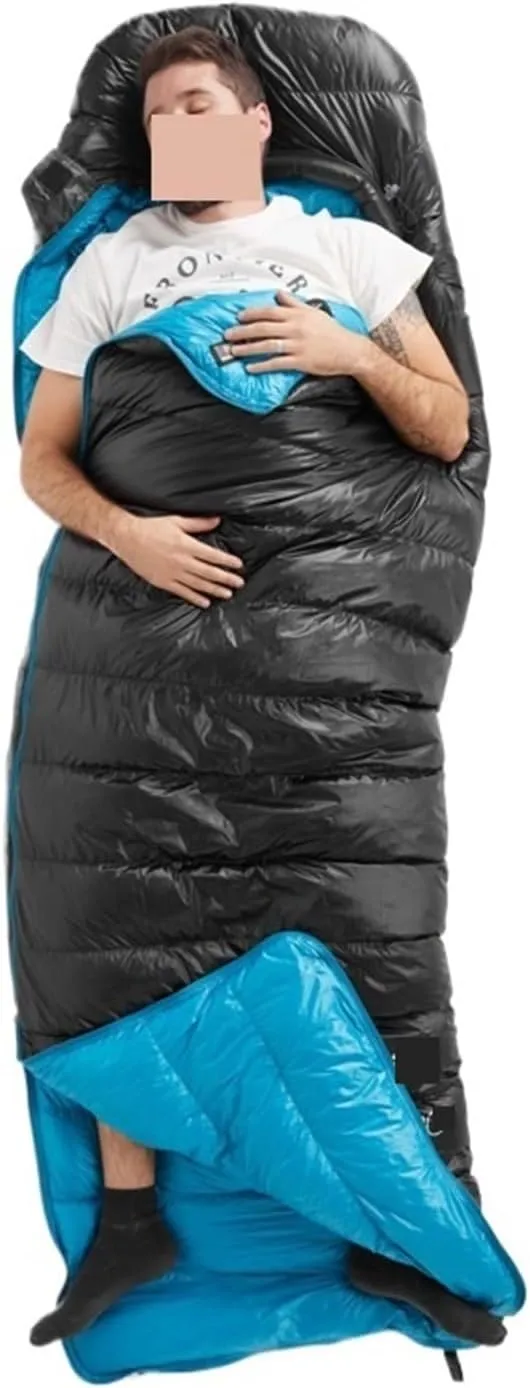 Envelope Duck Down Sleeping Bag - Ultra Warm & Lightweight for Camping and Hiking