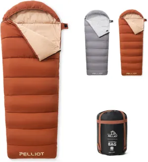 Envelope Sleeping Bag 180gsm Imitation Down Fill Comfort Cool-Weather Sleeping Bag for Adults Camping Backpacking Hiking Outdoor Travel
