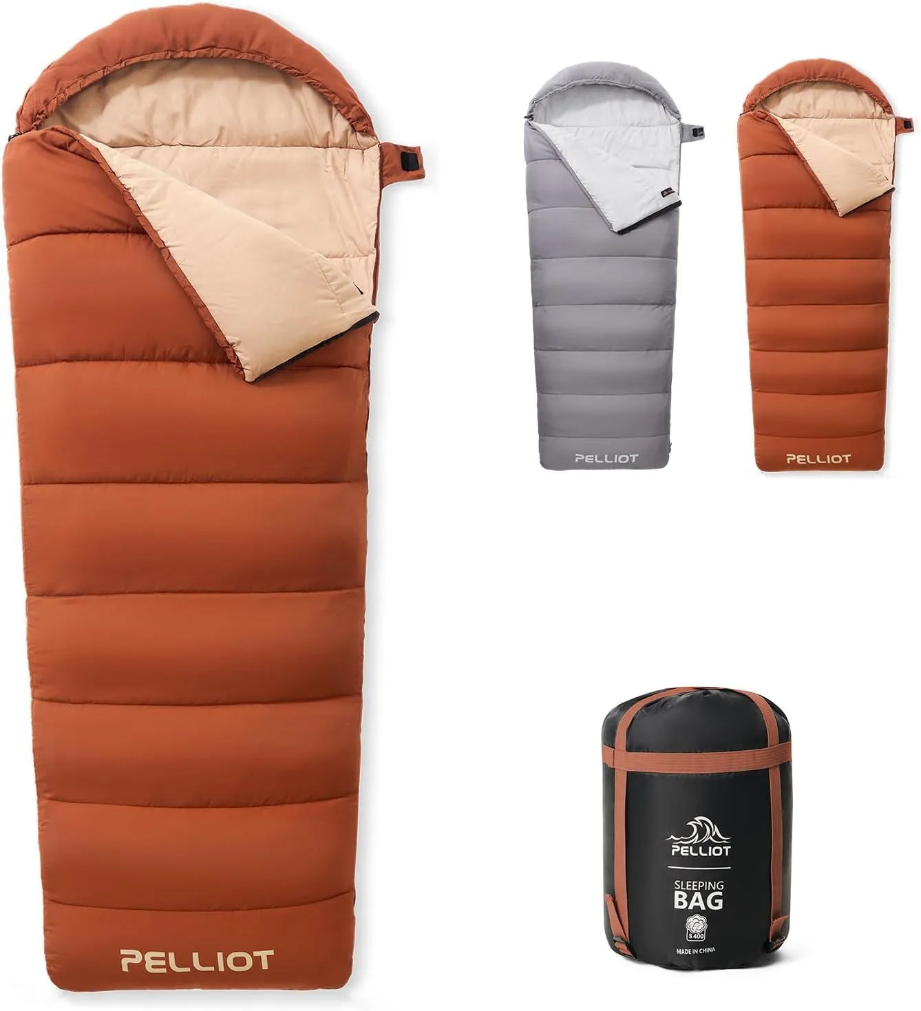 Envelope Sleeping Bag 180gsm Imitation Down Fill Comfort Cool-Weather Sleeping Bag for Adults Camping Backpacking Hiking Outdoor Travel