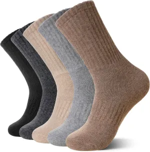 Eocom Merino Wool Hiking Socks for Women & Men Thermal Winter Warm Thick Cushion Crew Work Boot Socks 5 Pairs