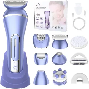 Epilator Hair Removal for Women, 7 in 1 Bikini Trimmer Body Trimmer, Electric Lady Shaver Razor, Hair Remover for Face Legs Arms Armpit Bikini, Waterproof