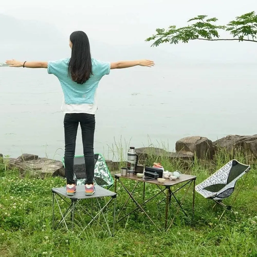 esmen Outdoor Camping Table,Ultra-Light Aluminum Alloy Portable Folding Table,Camping Picnic Table and Chairs for Camping,Picnic,Travel