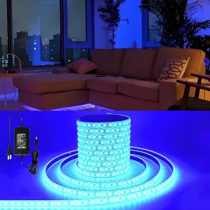 EverBright Led Strip Lights Waterproof IP68 Flexible Blue Strip Lights   12V 5A Power Supply DC/AC Power Adapter
