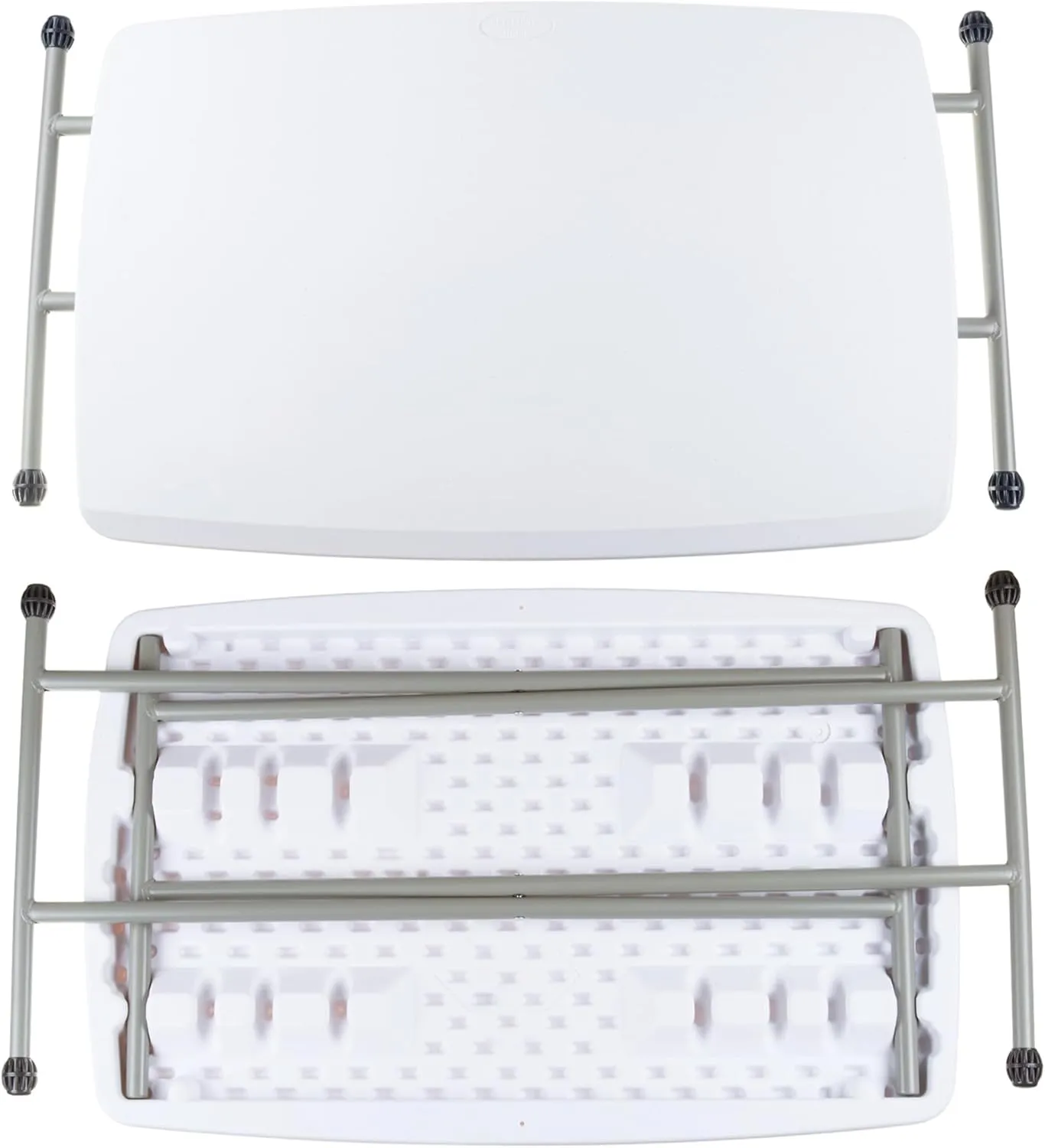 Everyday Home Folding Table - Lightweight Portable Folding Desk - Small Plastic Table for Camping, Playing Cards, and Crafting (White)