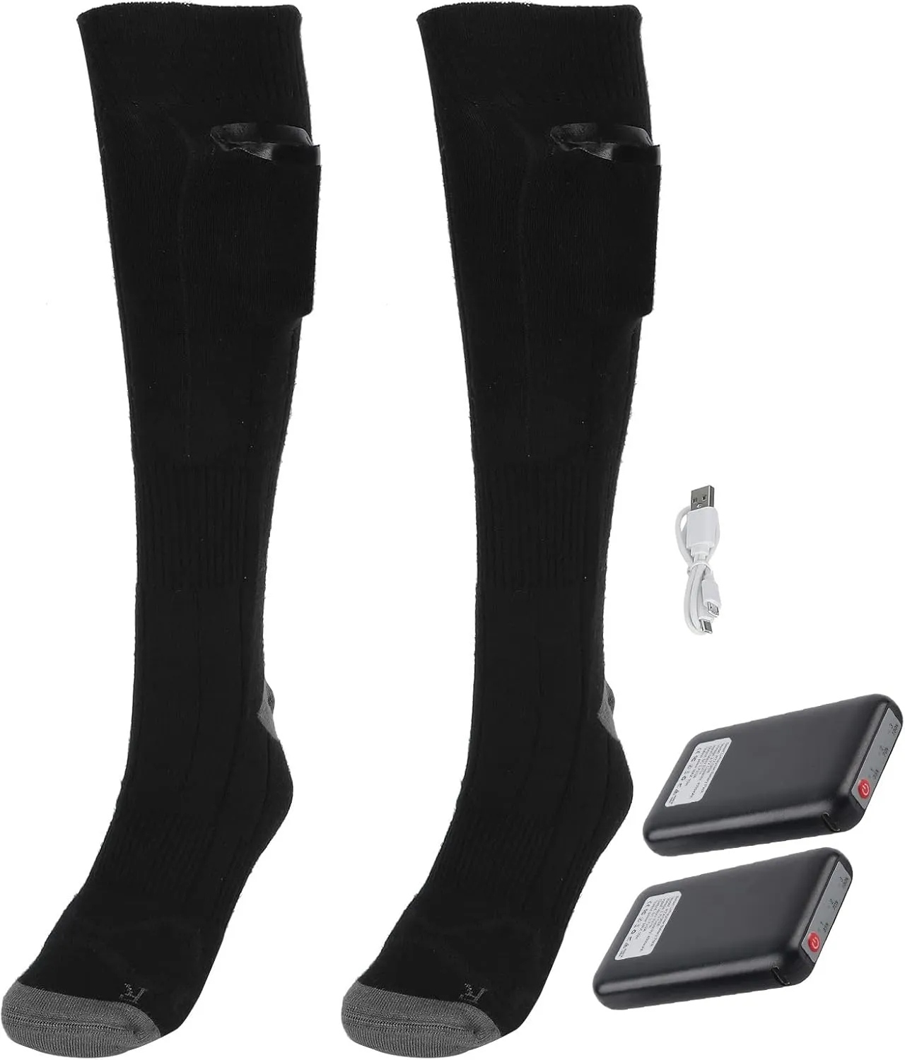 EVTSCAN Heated Electric Warm Thermal Boot Socks, Washable Battery Powered Thermal Heating Socks, USB Rechargeable Heated Socks, for Hunting Winter Skiing Outdoors