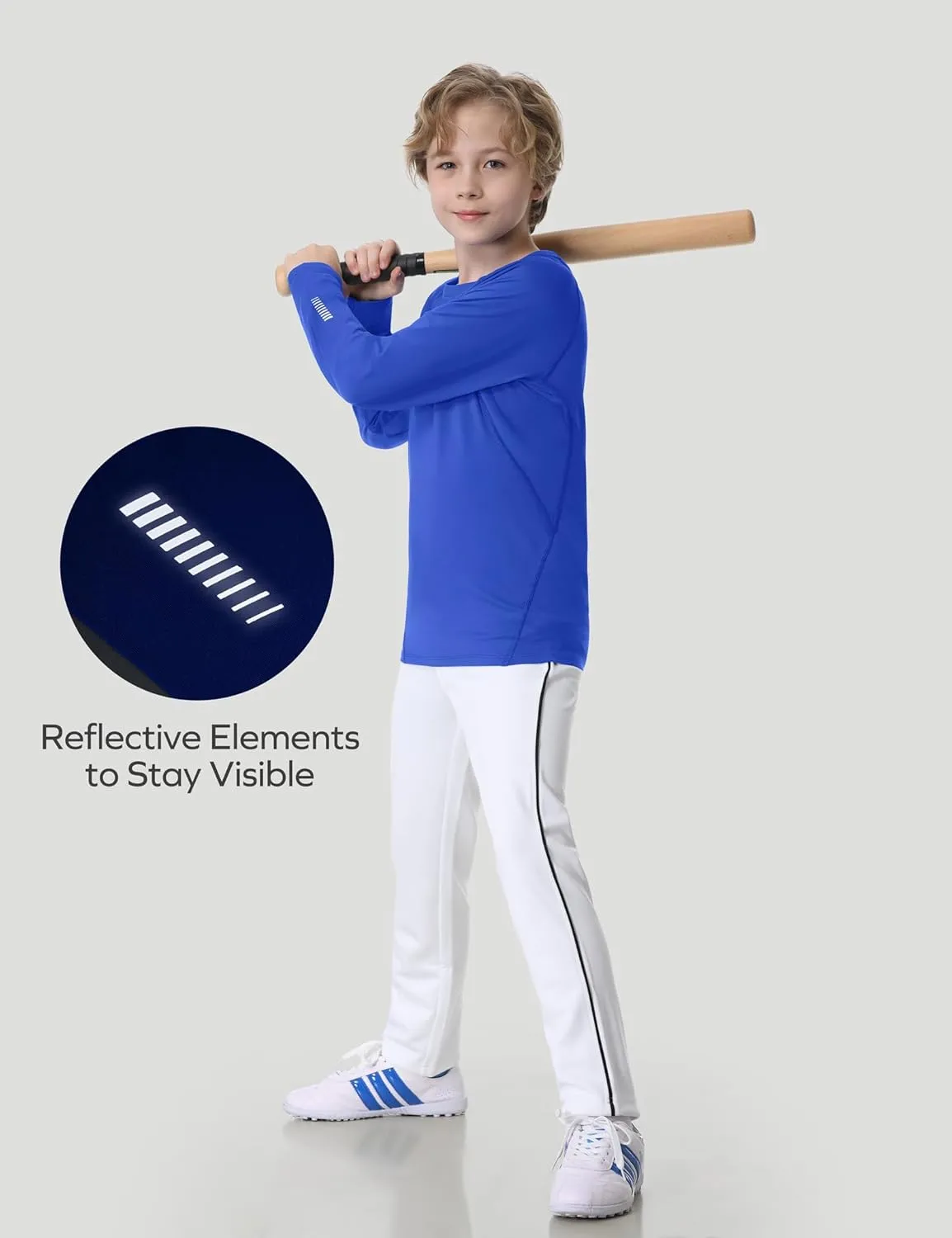 Ewedoos Youth Boys Compression Thermal Shirt Long Sleeve Fleece Undershirts Warm Base Layer for Boy Football Baseball Soccer