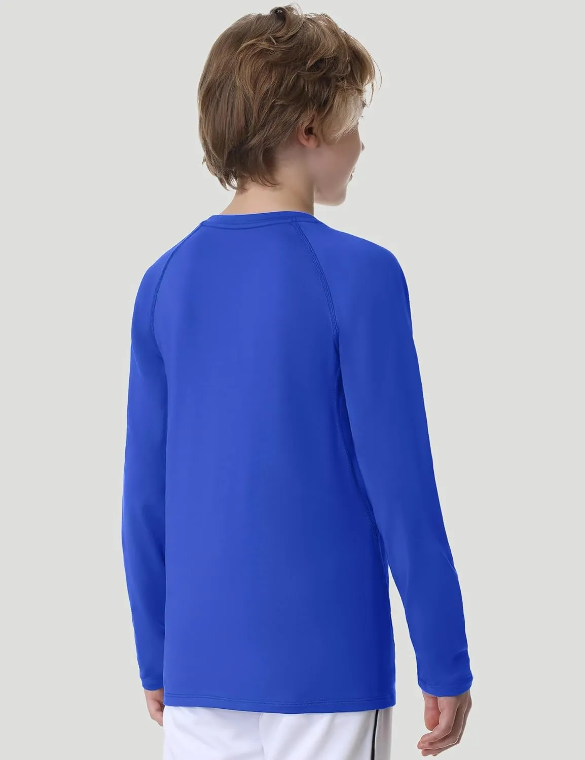Ewedoos Youth Boys Compression Thermal Shirt Long Sleeve Fleece Undershirts Warm Base Layer for Boy Football Baseball Soccer