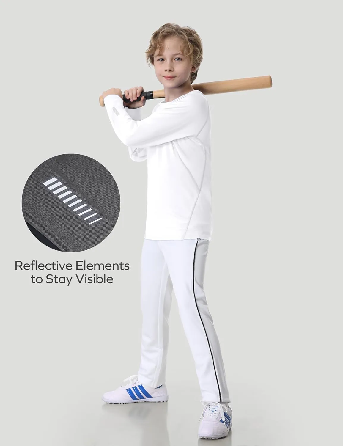 Ewedoos Youth Boys Compression Thermal Shirt Long Sleeve Fleece Undershirts Warm Base Layer for Boy Football Baseball Soccer