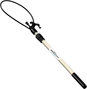 Extendable Fiberglass Boat Hook with Flexible Loop & Quick-Lock System - Adjustable 2-8ft Pole with Rubber Guard - Marine Rope Hook & Line Handling Tool