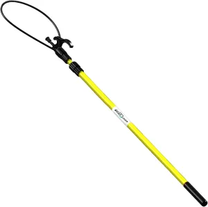 Extendable Fiberglass Boat Hook with Flexible Loop & Quick-Lock System - Adjustable 2-8ft Pole with Rubber Guard - Marine Rope Hook & Line Handling Tool