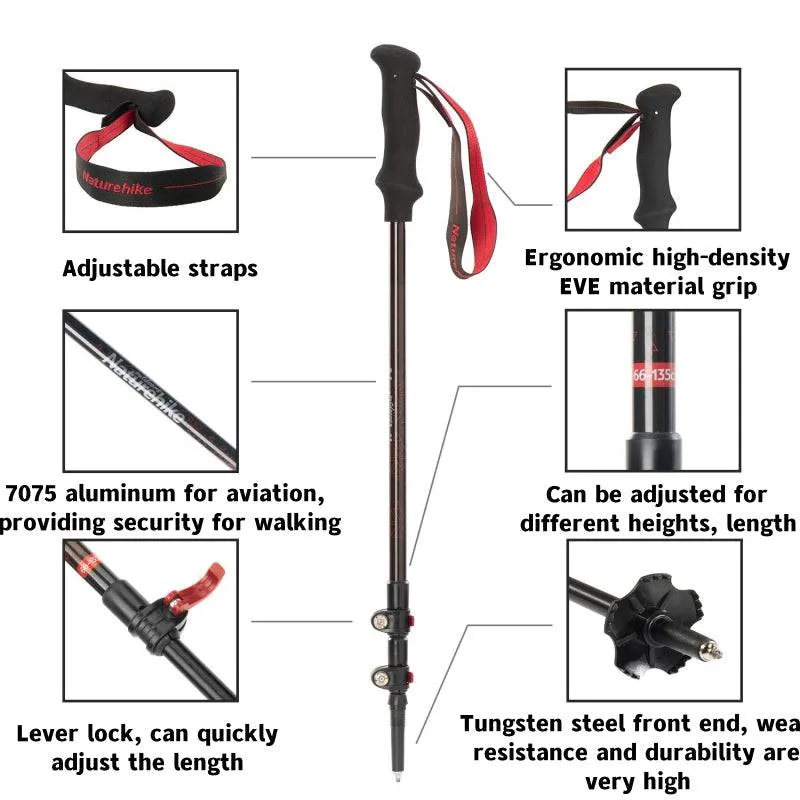 External Locking Aluminum Trekking Pole for Hiking