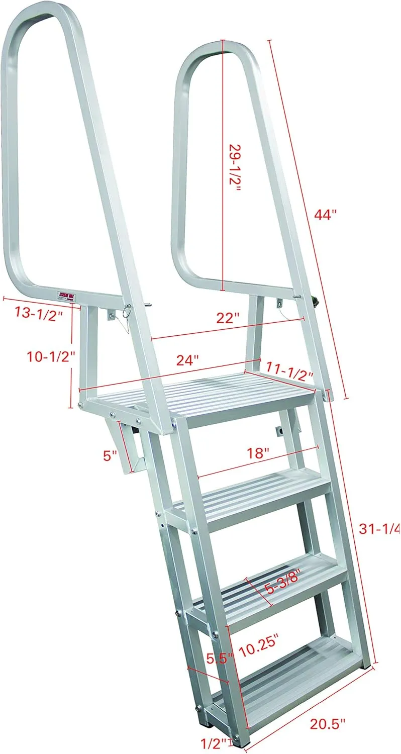 Extreme Max 3005.4116 Deluxe Flip-Up Dock Ladder - 4-Step