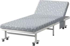EYPKPL cots for Sleeping Folding Camping Cot 5-Position Backrest Adjustment Camping Cots W/Mattress and Wheels Lounge Chair Load 66lb Cots for Camping Stretching Freely