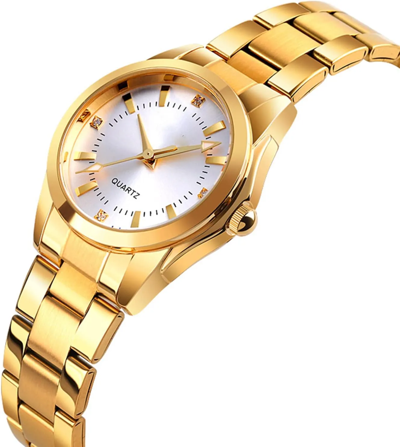 FANMIS Womens Fashion Casual Analog Quartz Date Week Ladies Business Dress Waterproof Stainless Steel Watches