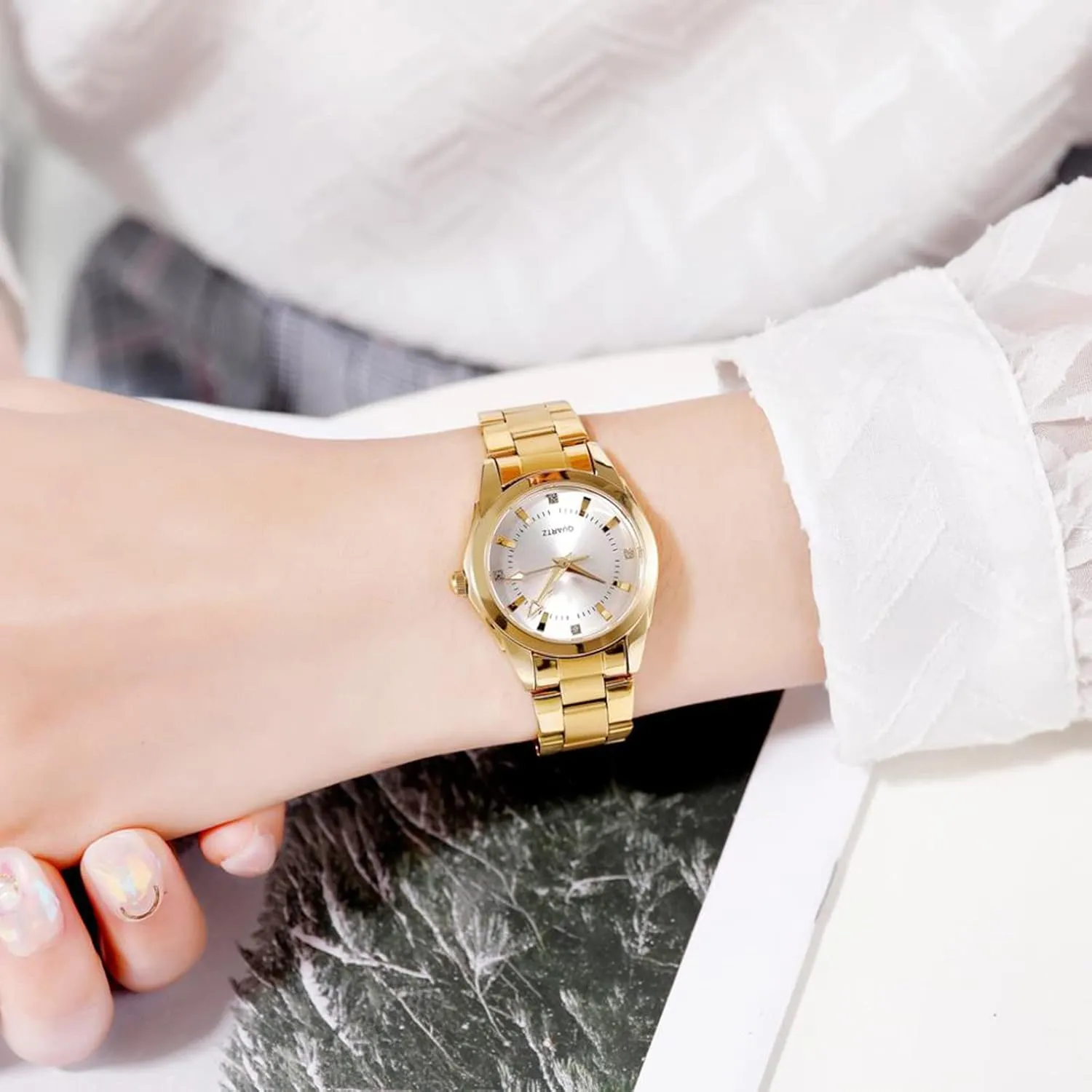 FANMIS Womens Fashion Casual Analog Quartz Date Week Ladies Business Dress Waterproof Stainless Steel Watches