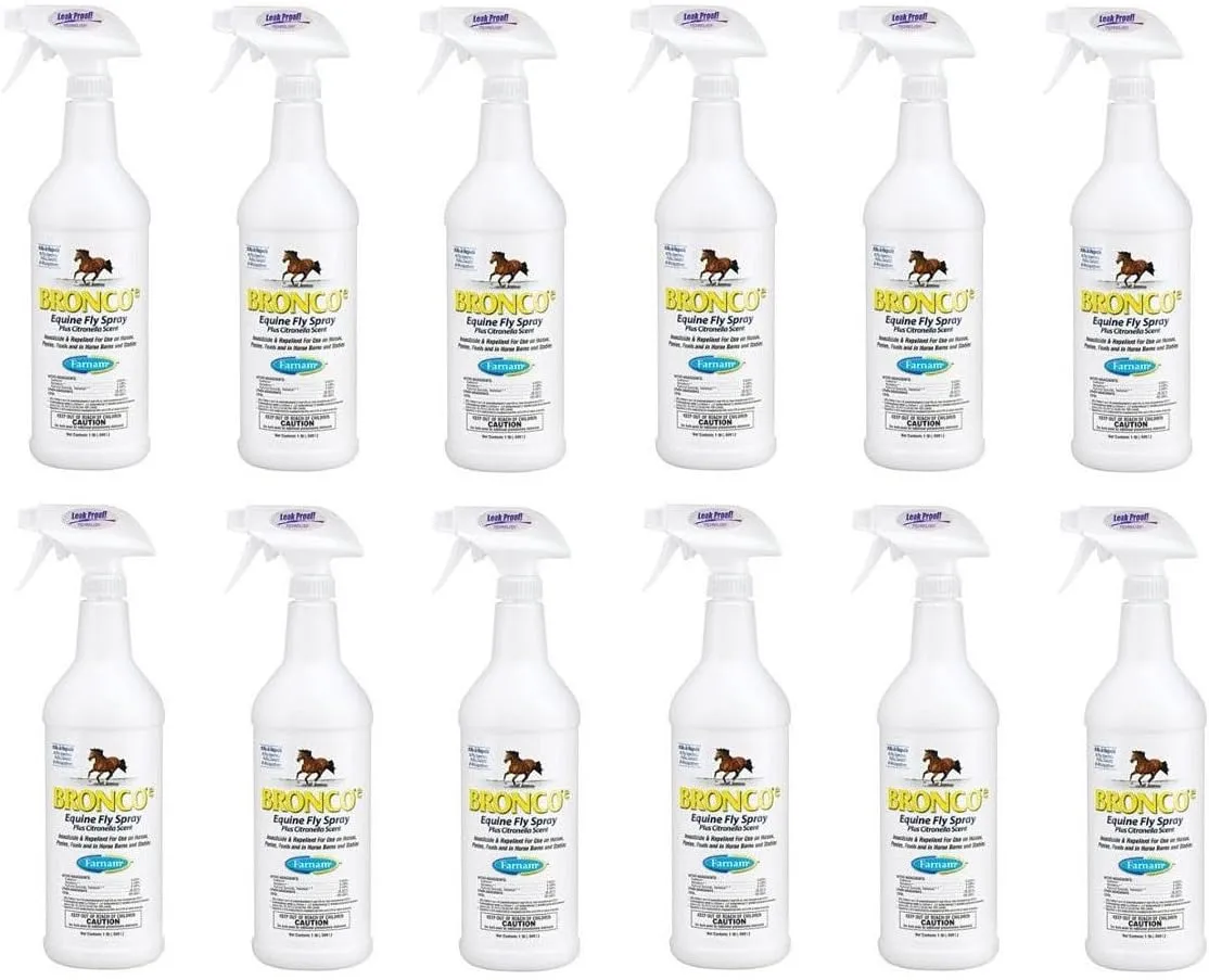 Farnam Home and Garden 100502328 Bronco Equine Spray with Citronella Scent, 32-Ounce (12-Pack)