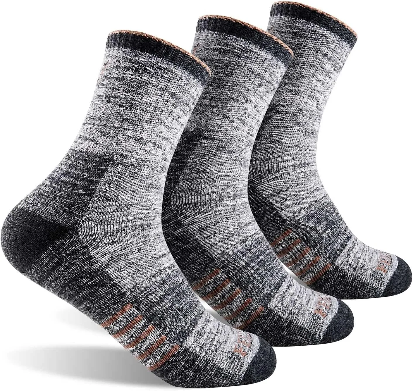 FEIDEER Men's Women's Hiking Walking Socks, Unisex Moisture Wicking Cotton Cushion Ankle Quarter Crew Socks with Arch Support