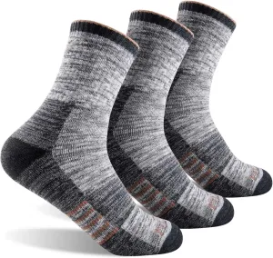 FEIDEER Men's Women's Hiking Walking Socks, Unisex Moisture Wicking Cotton Cushion Ankle Quarter Crew Socks with Arch Support