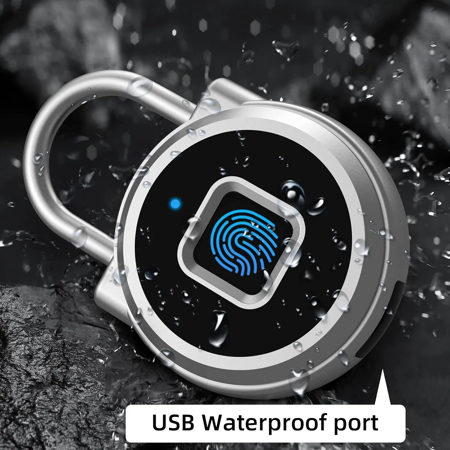 Fingerprint Lock, Dhiedas Gym Lock, Bluetooth Lock, Small Fingerprint Padlock with Keyless, Weatherproof Smart Lock for Gym Locker School Suitcase Cabinet Luggage Storage and Fence