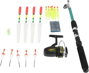 Fishing Pole Combo Set,1.6m/5.2ft Collapsible Rods Reels with Hooks, Floats, Telescopic Fishing Rods Fishing Rod Reel Combos for Seawater Freshwater Use
