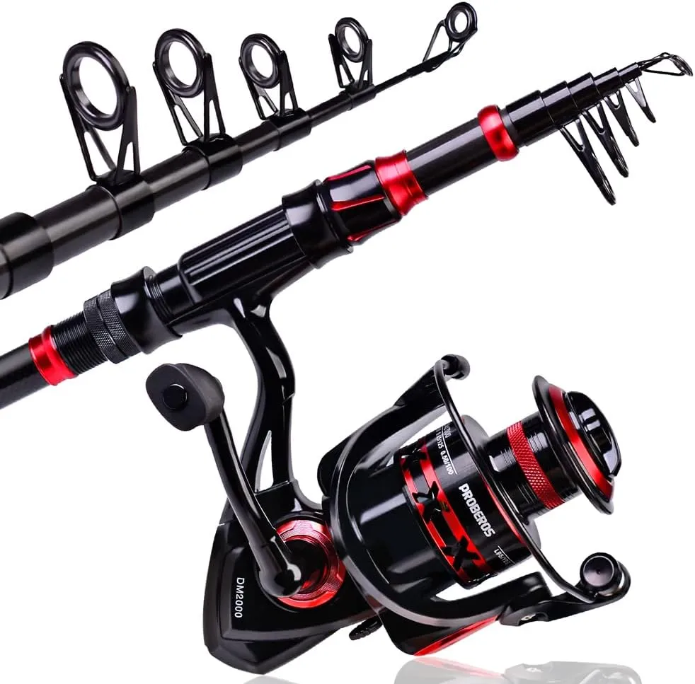 Fishing Rod and Reel Combo, 6.9ft Carbon Fiber Telescopic Fishing Pole with Spinning/Baitcasting Reel Combos, Sea Saltwater Freshwater Ice Bass Fishing Tackle Set Fishing Rods Kit