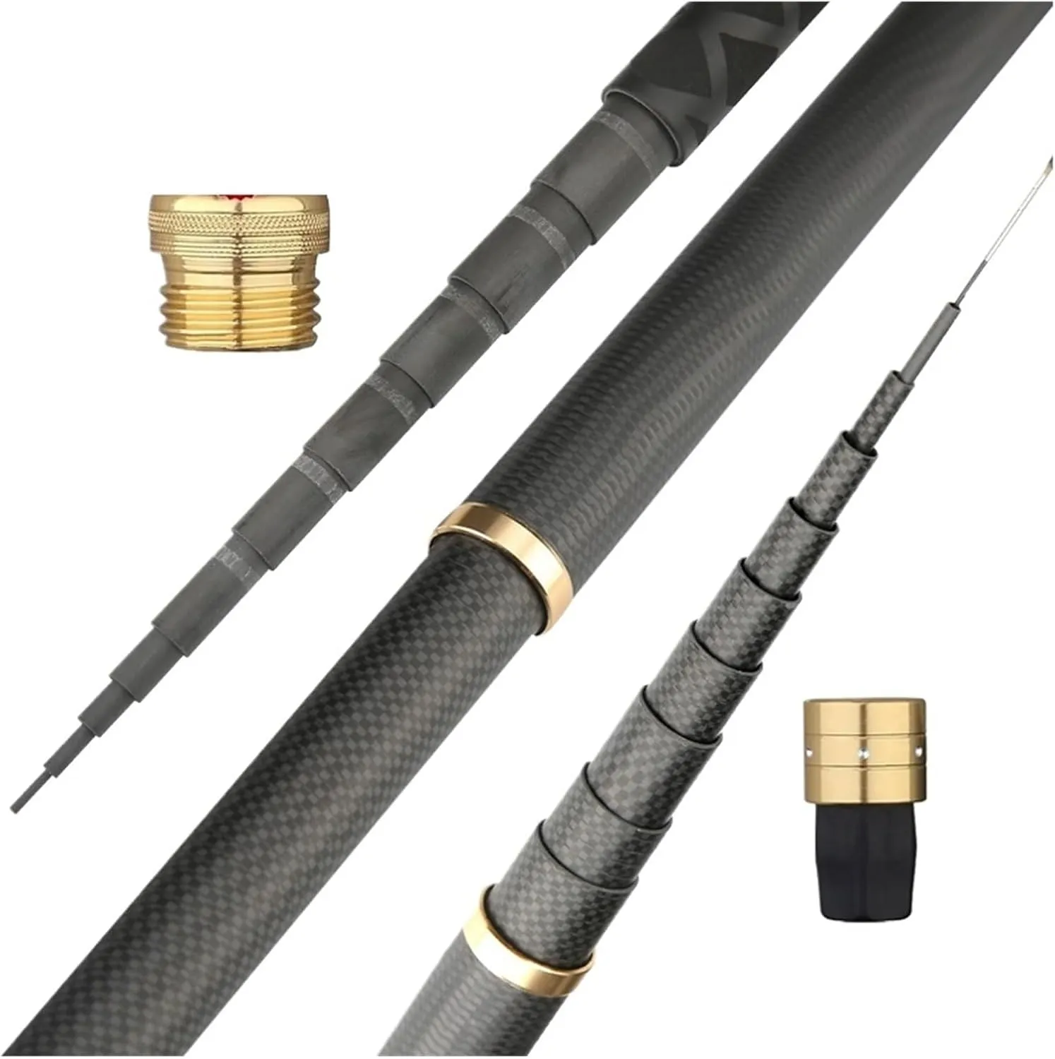 Fishing Rod Carbon Fiber Hand Fishing Pole Telescopic Fishing Rod 2.7M/3.6M/3.9M/4.5M/5.4M/6.30M/7.2M/8M/9M/10M Stream Rod(3.9M)