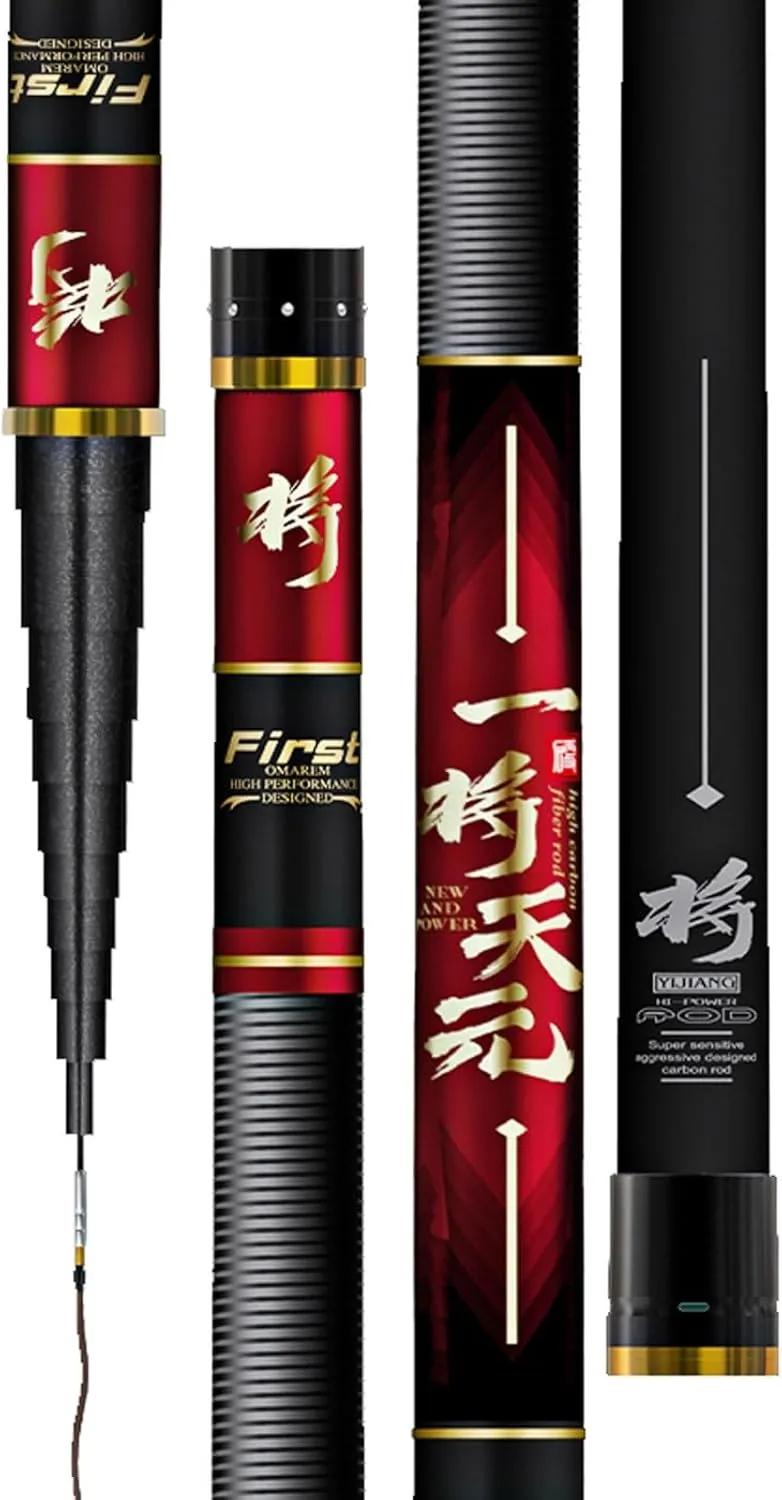 Fishing Rod Carbon Fiber Long Section19 Tone 8m 9m 10m 11m 12m 13m 14m 15m Portable Telescopic Fishing Rods Long Distance Big Fish Fishing Gear