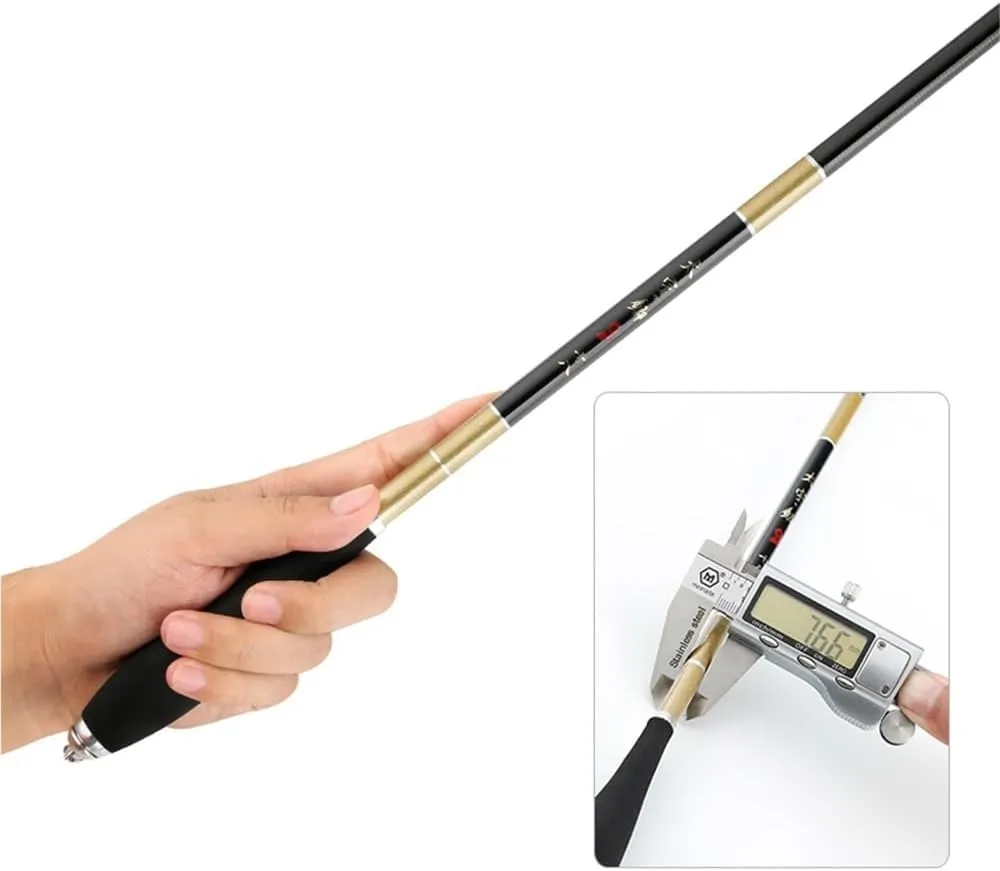 Fishing Rod Carbon Fiber Telescopic Fishing Rod 3.6M-5.4M Ultra-Light Freshwater Pole for Saltwater & Freshwater Fishing