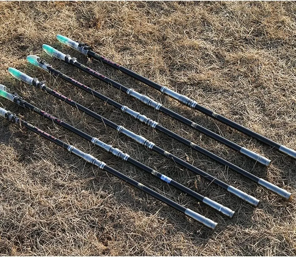 Fishing Rod Combo Set, Telescopic Carbon Fiber Pole with Comfortable Handle, Portable & Lightweight