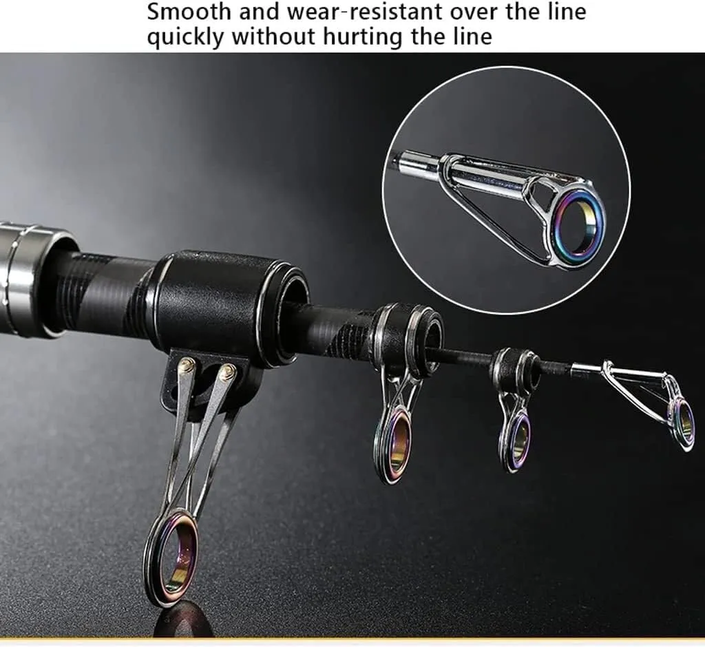 Fishing Rod Combo Set, Telescopic Carbon Fiber Pole with Comfortable Handle, Portable & Lightweight