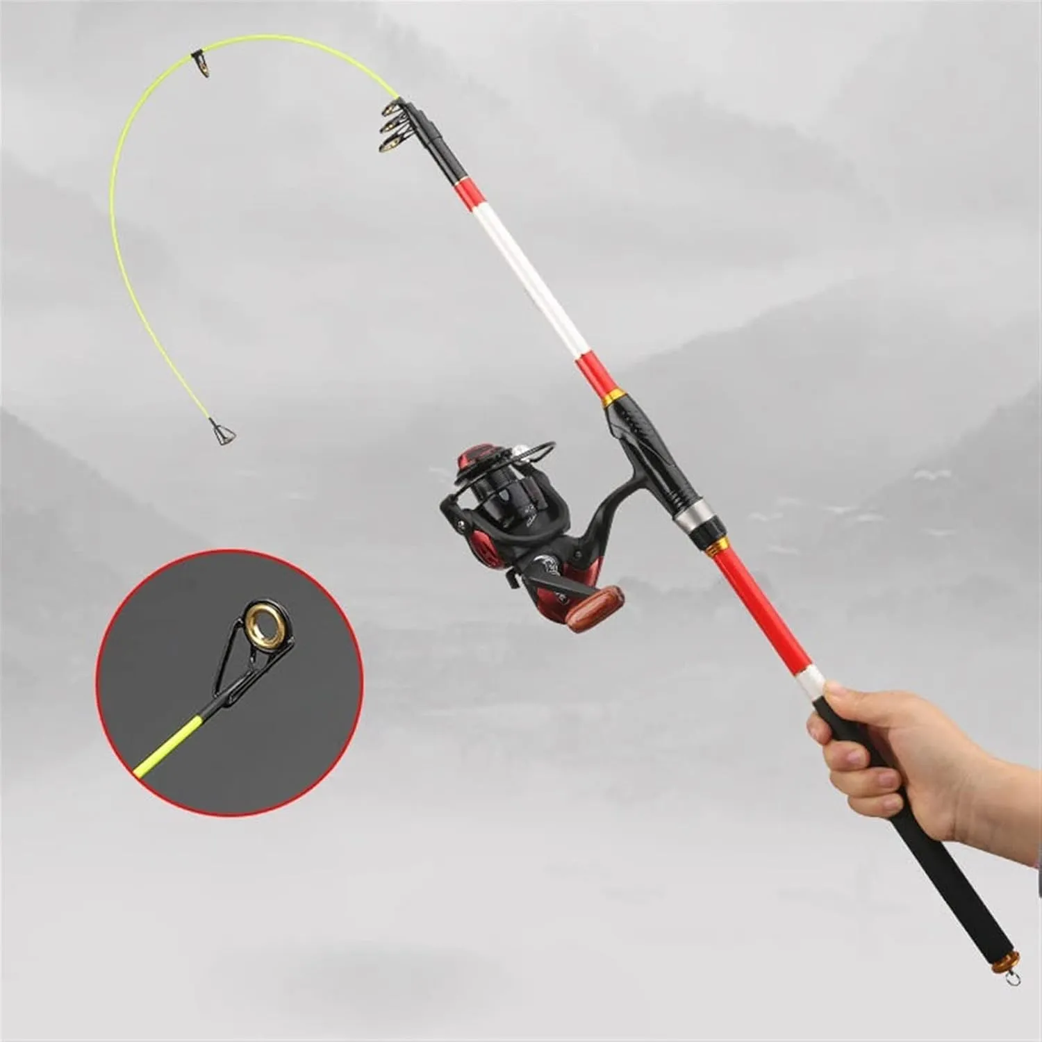 Fishing Rod Fishing Poles Telescopic Fishing Rod 2.1M -3.6M Spinning Carp Fishing Rod Feeder Hard Carbon Carbon Fiber Telescopic Fishing Rod Fishing Pole Kit(Black,3.6 m)