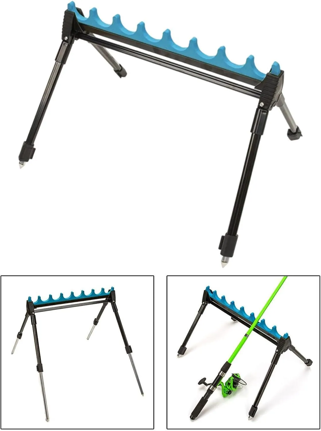Fishing Rod Holder Pole Holder,Fishing Accessories Ground Adjustable Practical 2 Section Telescopic Rod Bracket