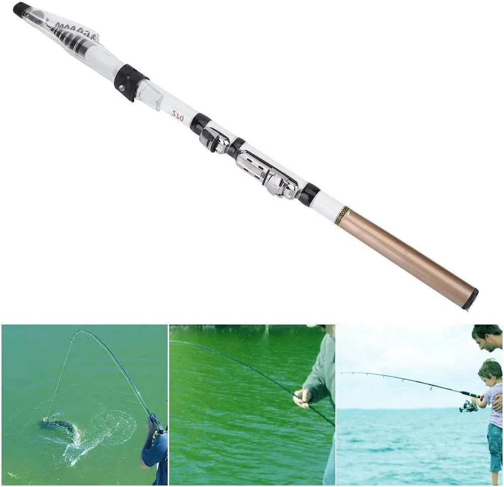 Fishing Rod, Telescopic Fishing Rod, Portable Fishing Rod, Carbon Fiber, Telescopic, Lightweight, Portable, Easy to Use, Easy to Carry, Fishing Gear for