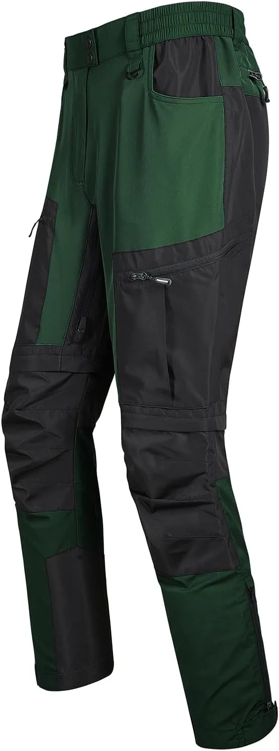 fit space Men's Reinforced Hiking Pants Tapered Zip Off Trekking Pants Convertible Vented