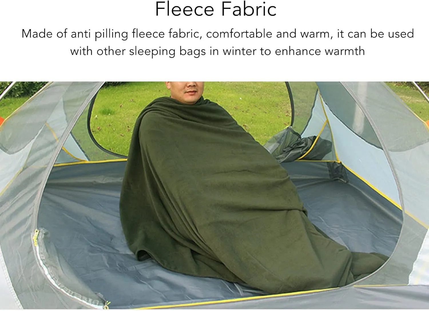 Fleece Lined Sleeping Bag for Adults,Portable Travel Warm and Cold Weather Sleeping Bag Water Proof, Comfort with Compression Sack for Business Trip, Travel, Outdoor Camping