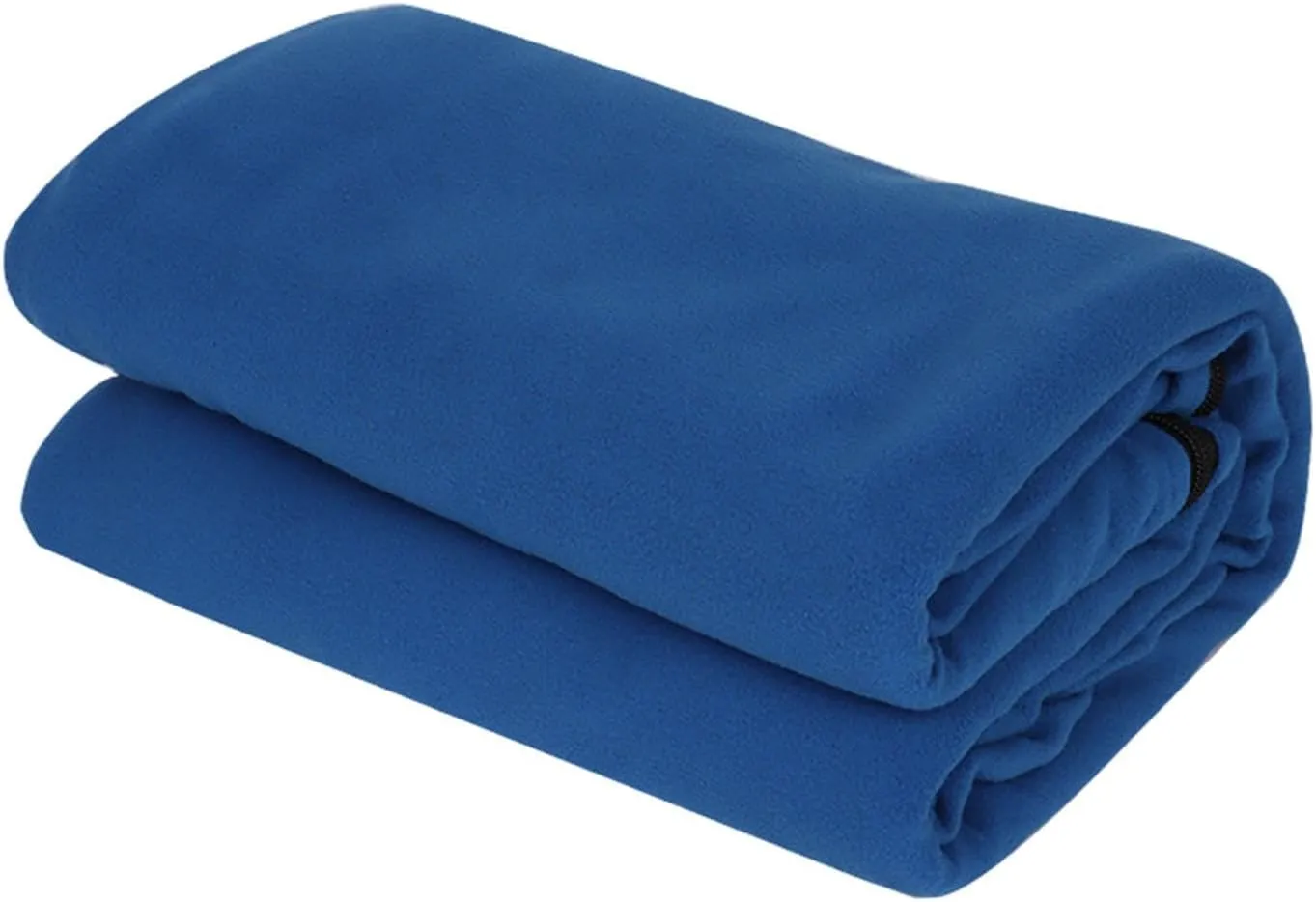 Fleece Sleeping Bag Liner Emergency Blanket Zippered Portable Camping Blanket Single Sleeping Bag for Fishing Backpacking, Blue