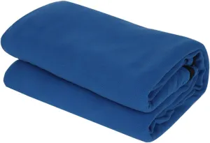 Fleece Sleeping Bag Liner Emergency Blanket Zippered Portable Camping Blanket Single Sleeping Bag for Fishing Backpacking, Blue