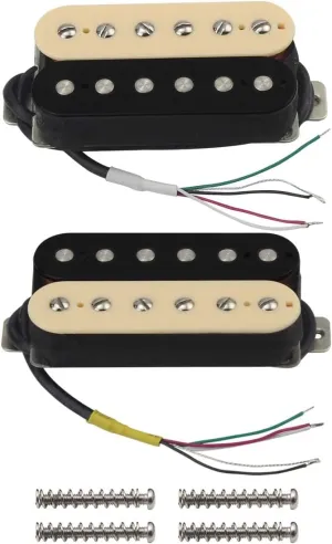 FLEOR High Output Alnico 5 Guitar Pickup Zebra Neck and Bridge Humbucker Pickups Set