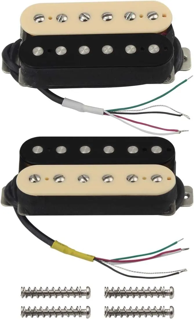 FLEOR High Output Alnico 5 Guitar Pickup Zebra Neck and Bridge Humbucker Pickups Set