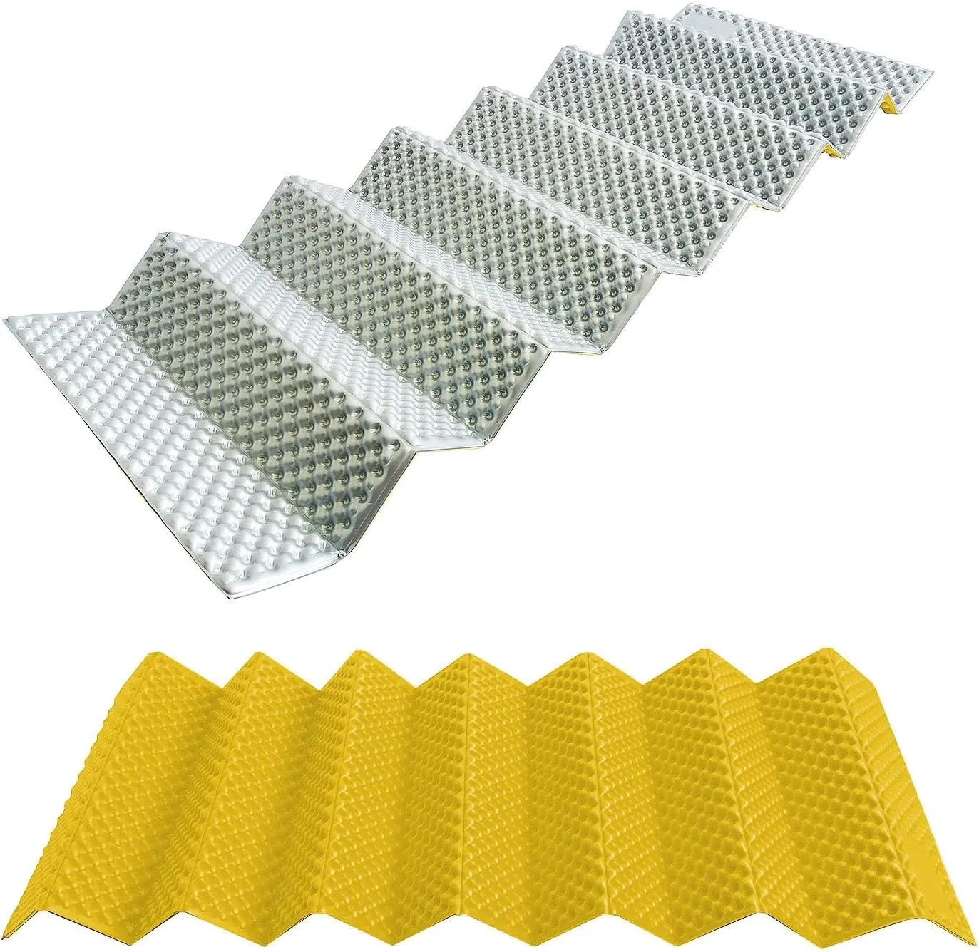 Foam Sleeping Mats for Camping Outdoor Aluminum Film Ultralight Soft Moisture-Proof Mat Sleeping Pad Foldable Sleeping Bed for Camping Tent Mat(Yellow)