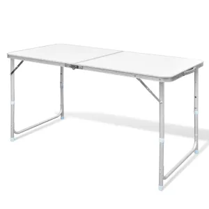 Foldable Camping Table Height Adjustable Aluminum 47.2''x23.6'' - vidaXL