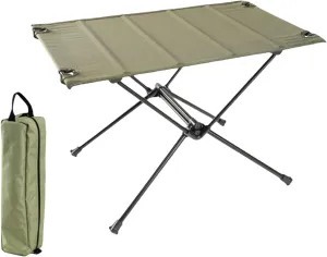 Foldable Camping Table, Outdoor Table, Beach Table, Ultralight Desk for Backpacking, Green