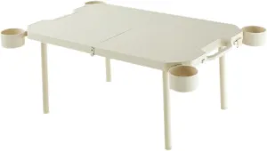 Foldable Camping Table Picnic Desk with 4 Cup Holders Handle Design Cooking Table Outside Desk for Travel Patio Outdoor camping table Hiking camping table Wilderness camping table Portable ca