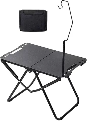 Foldable Camping Table with Carry Bag Portable Carbon Steel Practical Versatile Beach Table Compact Stand for BBQ Parties RV