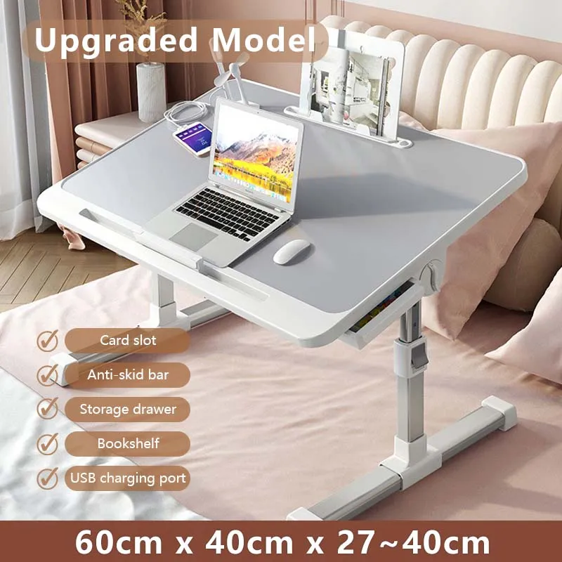 Foldable Lift Small Table Laptop Desk for Bed Adjustable Notebook Stand Folding Portable Tablet Tray