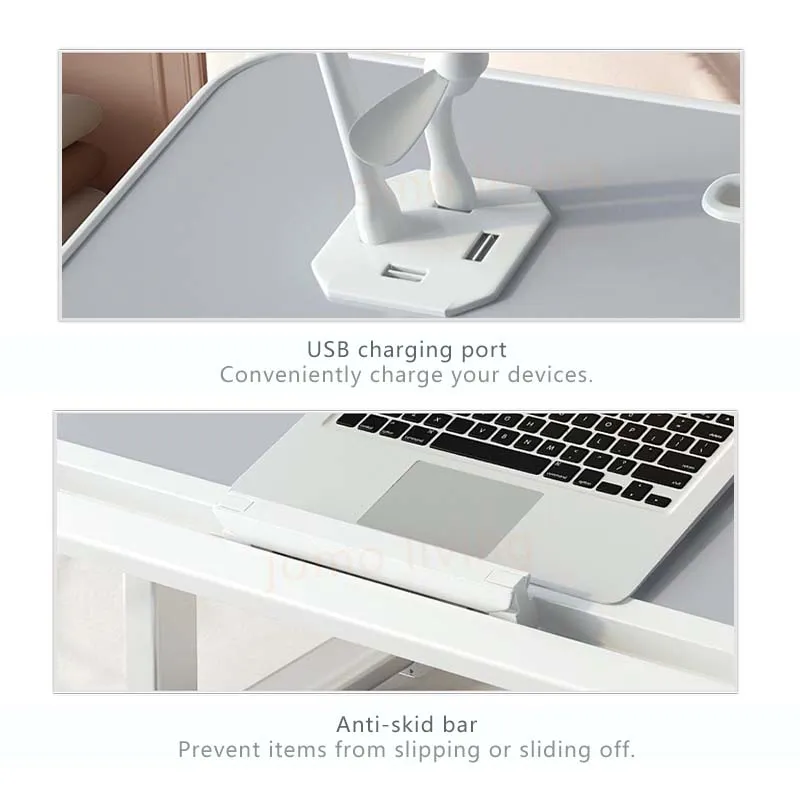 Foldable Lift Small Table Laptop Desk for Bed Adjustable Notebook Stand Folding Portable Tablet Tray