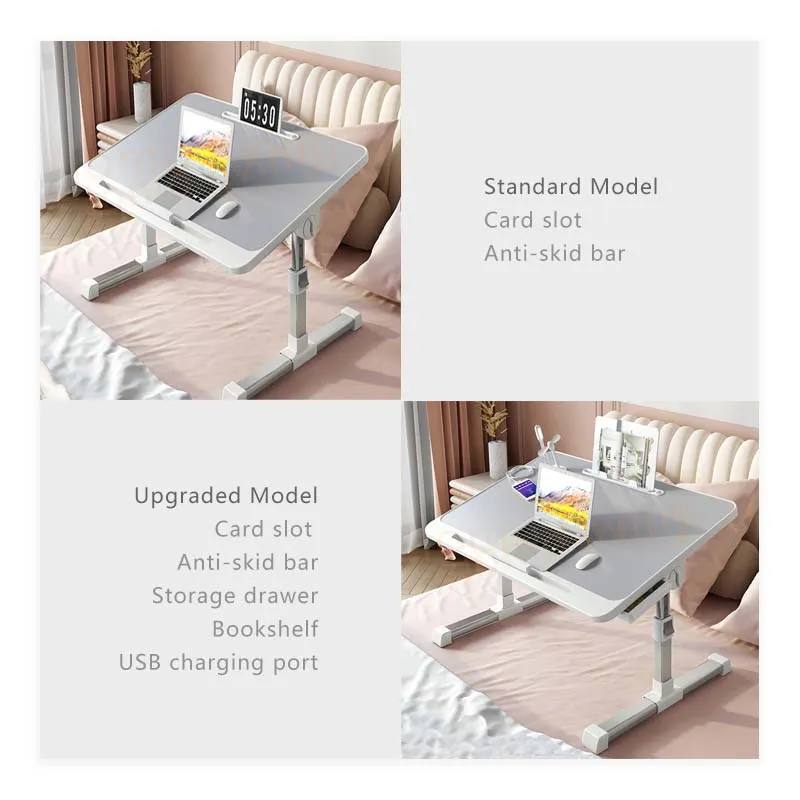 Foldable Lift Small Table Laptop Desk for Bed Adjustable Notebook Stand Folding Portable Tablet Tray
